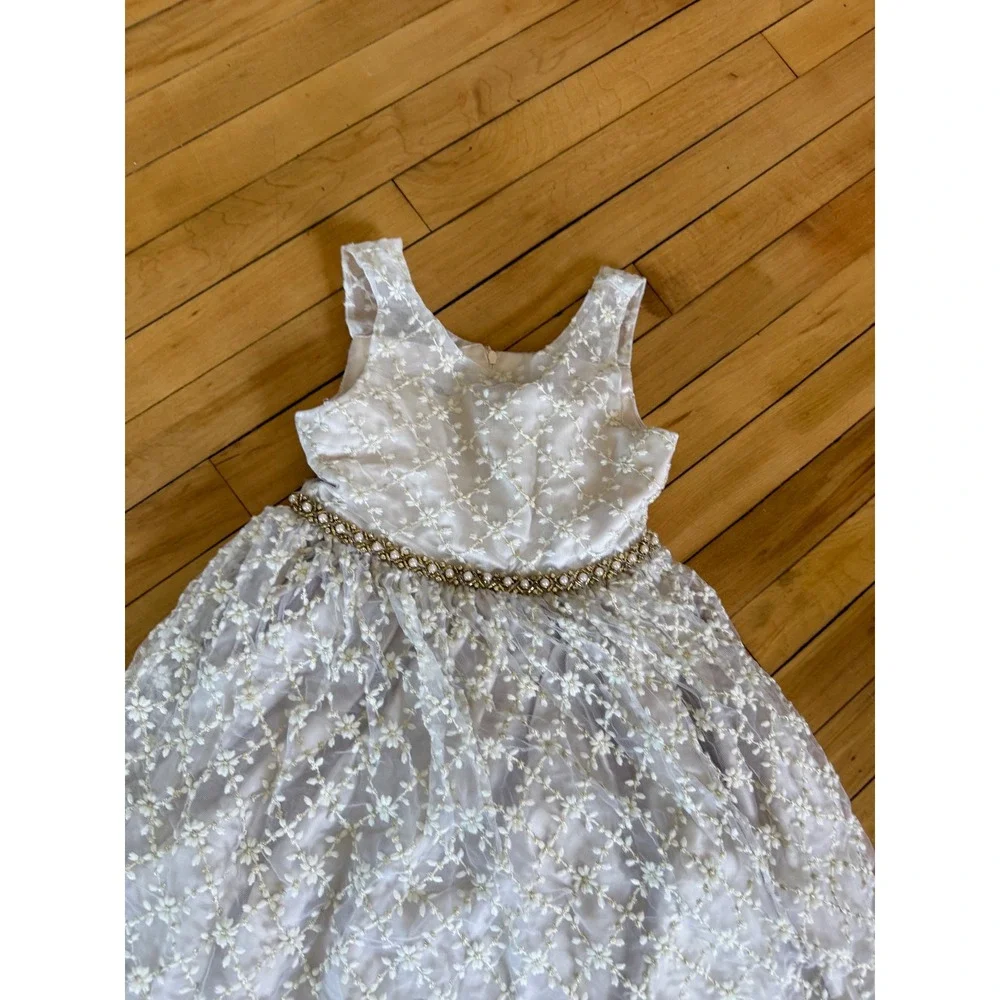 Couture Princess sleeveless floral embroidered elegant‎ regal youth dress